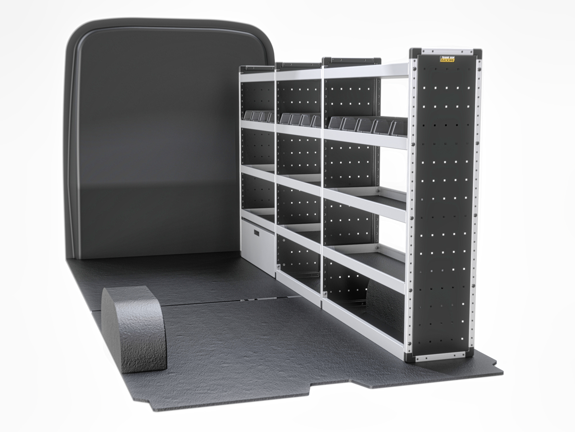 Trade Van Racking - Vauxhall Movano 2022 On LWB High Roof (L3H2) - Silver - Drivers Side - TVR-S-007-OS