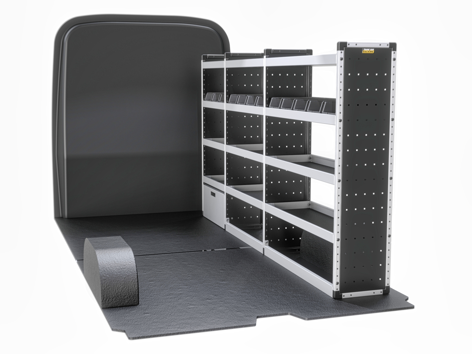 Trade Van Racking - Ford Transit 2014 On LWB High Roof (L3H3) - Silver - Drivers Side - TVR-S-013-OS