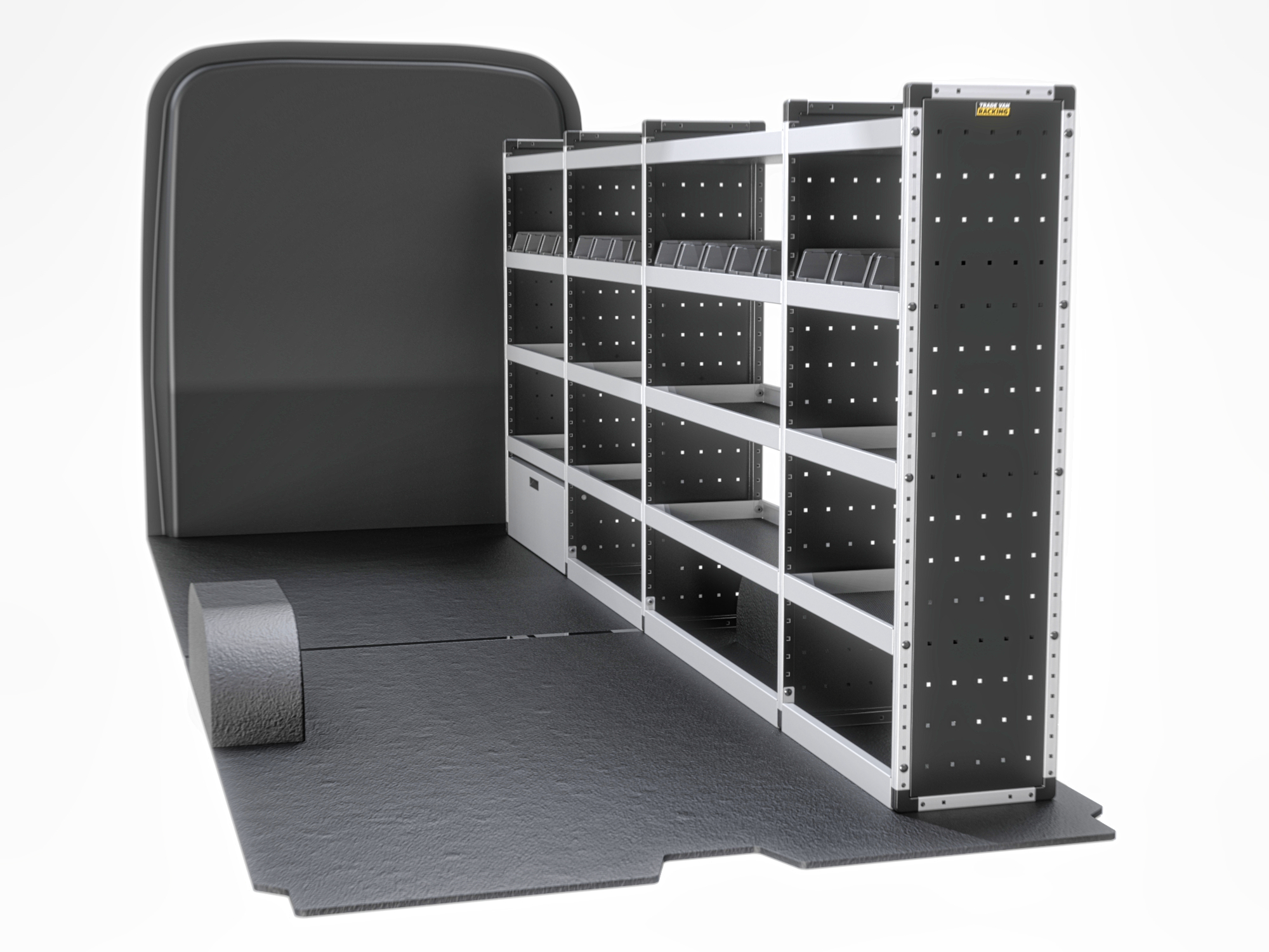 Trade Van Racking - Mercedes Sprinter 2018 On LWB High Roof (L3H2) - Silver - Drivers Side - TVR-S-015-OS